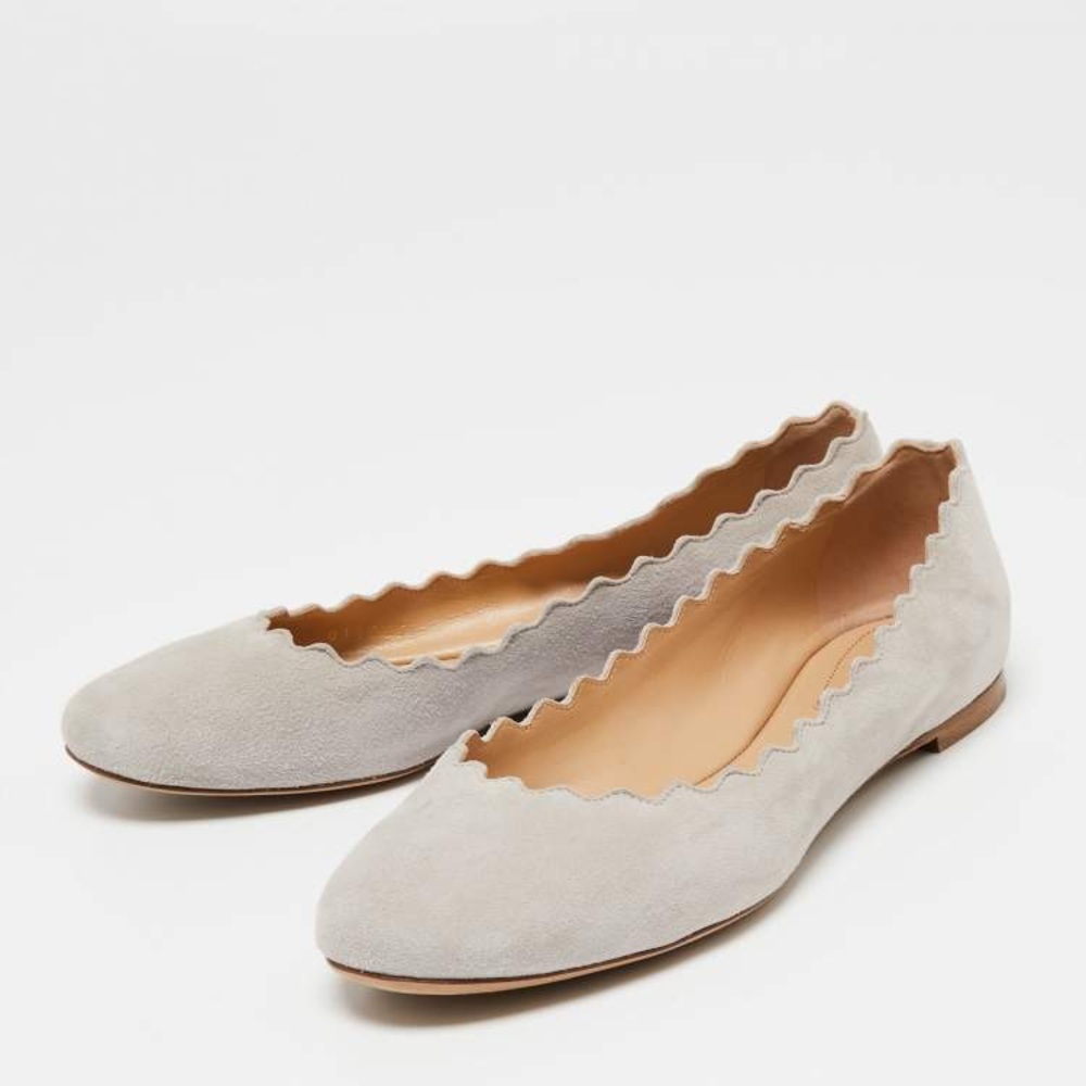 Chloe Lauren flats in elephant grey suede